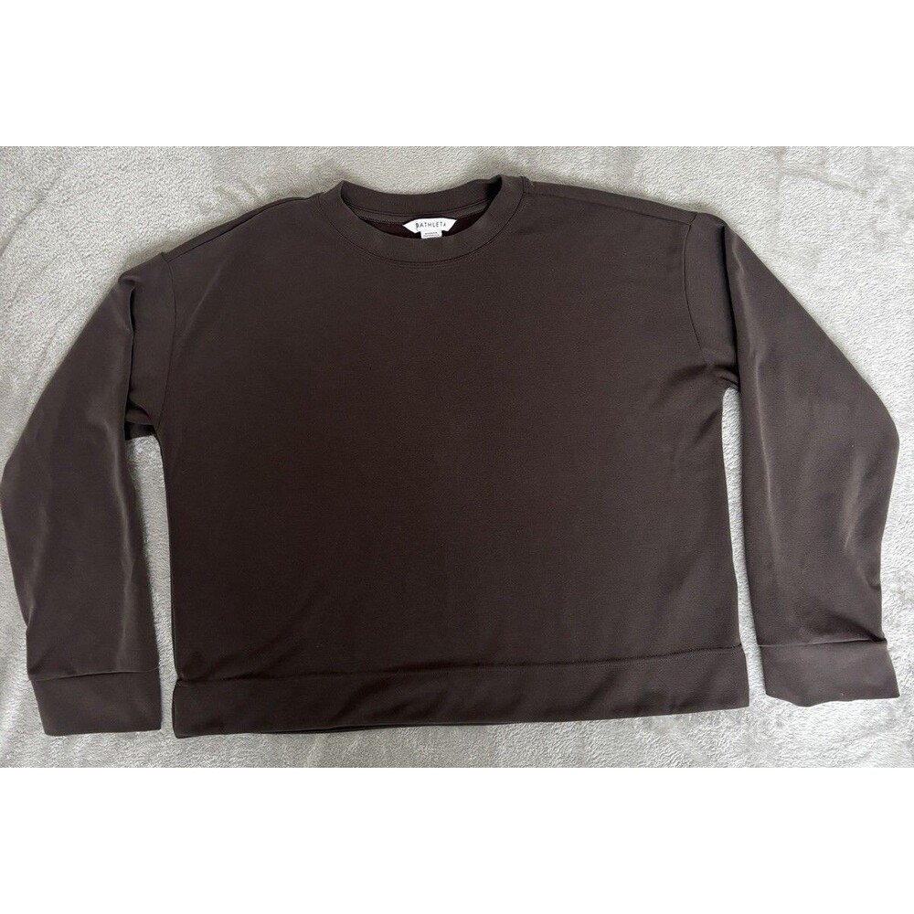 Athleta Womens Grey Crewneck Sweatshirt Size Large Minimalist Everyday Pullover